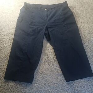 Chico's Womens Capri Pants Size 3 (US XL 16) Blue Pull On Coastal Casual Chic